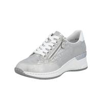 Rieker Damen Low-Top Sneaker N4316, Frauen Halbschuhe, lose Einlage,Freizeitschuhe,Turnschuhe,Laufschuhe,Sportschuhe,Silber/Platin (90),41 EU / 7.5 UK
