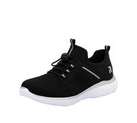 Slip-On Sneaker RIEKER SPORT, Damen, Gr. 36, schwarz, Textil, Lederimitat, unifarben, sportlich, Schuhe Sneaker, Schlupfschuh, Halbschuh, Freizeitsneaker mit Anziehlaschen, Topseller (70654123-36) sch