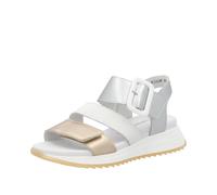 Riemchensandale RIEKER SPORT, Damen, Gr. 40, weiß (goldfarben, silberfarben, weiß), Leder, metallic, casual, Schuhe, Sommerschuh, Klettschuh, Outdoorsandale mit weichem Fußbett (61757924-40) goldfarbe
