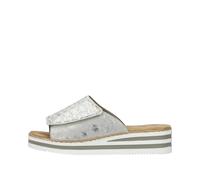 Pantolette RIEKER Gr. 39, silberfarben Damen Schuhe Keilpantoletten im Metallic-Look (16461147-39)