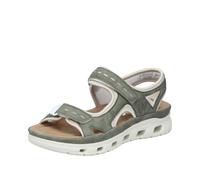 Rieker Damen Klassische Sandalen 64066, Frauen Sandalen,Sommerschuhe,Freizeitschuhe,offene Schuhe,Strandschuhe,grün Kombi (52),38 EU / 5 UK