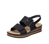 Rieker Damen Klassische Sandalen 62950, Frauen Sandalen,Sommerschuhe,Freizeitschuhe,offene Schuhe,Strandschuhe,schwarz (00),39 EU / 6 UK