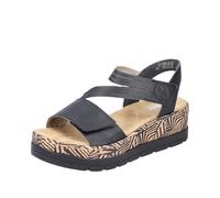 Rieker Damen Sandaletten V3964, Frauen Sandalen,Freizeitschuhe,offene,Schuhe,Strandschuhe,Sommersandalen,bequem,flach,schwarz (02),42 EU / 8 UK