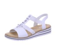 Rieker V0687 Damen Sandalen Keilabsatz Sandaletten, Größe:37 EU, Farbe:Weiß