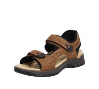 Rieker Herren Sandalen 26955 Trekkingsandale mit Klettverschlüssen schwarz/hellbraun Gr. 43