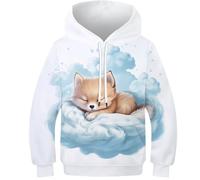 FSMHDG Innovativer Kinder Hoodie Fuchs in 3D - Vielseitig Tragbarer Kinder Pullover, Kinder Sweatshirt Für Modebewusste Jungen Und Mädchen