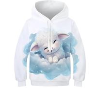 FSMHDG Kinder Hoodie Schaf Mit Einzigartigem 3D-Motiv - Kinder Pullover Für Jeden Tag, Stylisches Kinder Sweatshirt Für Jungen Und Mädchen