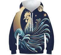 FSMHDG Kinder Pullover Huhn in 3D - Stylischer Kinder Hoodie, Kinder Sweatshirt Für Freizeit Und Sport, Toll Für Jugendliche