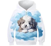 FSMHDG Modischer Kinder Hoodie Kleiner Hund - Kinder Pullover Mit 3D-Effekt, Kinder Sweatshirt, Das Bequemlichkeit Und Stil Verbindet