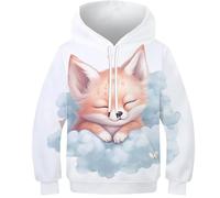 FSMHDG Trendiger Kinder Sweatshirt Fuchs in 3D-Optik - Kinder Hoodie, Der Stil Und Komfort Vereint, Perfekt Für Kinder Aller Altersgruppen