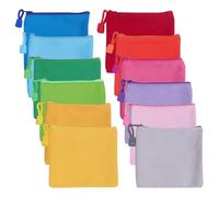 FSSTUD 12 Stück Mini-Münzgeldbörse aus Segeltuch, kleine Make-up-Tasche mit Reißverschluss, kleine Reise-Kulturbeutel, bunte Geldbeutel, Ladekabel, Organizer, Taschen, Mehrzweck-Kosmetiktasche