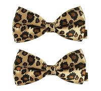 FSSTUD 2 Stück verstellbare Leopardenmuster Fliege für Herren, 12 x 6 cm, formelle Business-Fliege, Hochzeit, Party