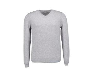 FTC Cashmere Pullover Herren Slim Fit V-Ausschnitt Cashmere grau, 50 (M)