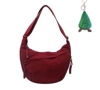 FTEAEYJLH Leichte Umhängetasche Aus Nylon Für Damen - Modische Umhängetasche Mit Mehreren Taschen Für Unterwegs (Red)