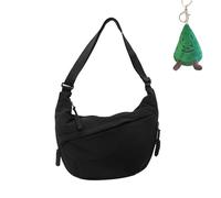 FTEAEYJLH Leichte Umhängetasche Aus Nylon Für Damen - Modische Umhängetasche Mit Mehreren Taschen Für Unterwegs (Black)