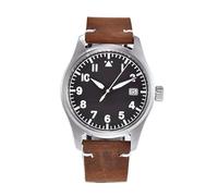 FTEOXLC 39 mm NH35 automatische mechanische Pilotenuhr für Herren, schwarzes Zifferblatt, Saphirglas, 316L Edelstahl, wasserabweisend, Sportuhr, V 1, Pilot / Luftfahrt Sport
