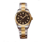 FTEOXLC Baltany Luxury NH38/SW200 Automatikuhr, für Herren, Silber- und Goldfarben, Edelstahlband, Explorer-Armbanduhr