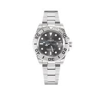 FTEOXLC Sarwo Luxuriöse automatische Taucheruhren aus Edelstahl, schwarzes Zifferblatt, leuchtende Markierungen, silbernes Band, professionelle Sportuhr, V 2, Luxury Dive