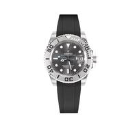 FTEOXLC Sarwo Luxuriöse automatische Taucheruhren aus Edelstahl, schwarzes Zifferblatt, leuchtende Markierungen, silbernes Band, professionelle Sportuhr, V 1, Luxury Dive