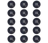 ftiemlovde 15 Stück 4 Loch Bunt Knöpfe für Strickjacke zum Basteln und Annähen（Schwarz 20 mm）