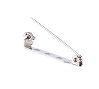 FTVOGUE 50 Stücke Sicherheitsnadeln Bar Pins Brosche Sperren Zurück Sicherheit Fangen Rollen DIY Brosche Handwerk 20 25 32 38mm Silber(32mm)