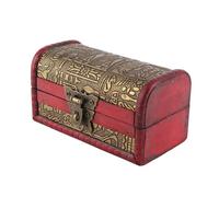 FTVOGUE Ägyptische Hölzerne Antike Alte Schmuck Aufbewahrungsbox Schmuckschachtel Schießen Möbel Requisiten Kunsthandwerk(#1: Password Lock S)