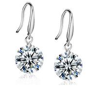 Fu You 925 Sterling Silber Ohrhänger mit Zirkonia Ohrringe Hängend für Damen