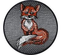 FUCHS Applikation Aufnäher Wetterfester Aufkleber Gesticktes Bügelbild Aufbügler Naturfreunde Fox Patch Umweltschutz Klimaschutz Naturfreunde Jeans Flicken zum annähen/aufbügeln | 80x80mm