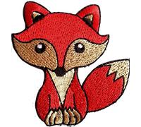Fuchs Aufnäher Patches Aufnäher für Jacken Jeans Kleidung Stoff Kleider Aufnäher Bügelbilder Sticker Bügel Patches Applikation Aufbügler zum aufbügeln Fuchs rot Bronze 7.8 x 7 cm