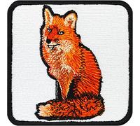 FUCHS Aufnäher Rotfuchs in Natur Aufkleber heimische Tiere Patch red fox | Gesticktes Bügelbild Jäger Aufbügler Jagdabzeichen Jagd Naturfreunde Stickerei Bügelflicken Applikation | 75x75mm