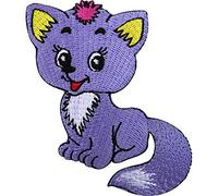 Fuchs Aufnäher zum Aufnähen oder Aufbügeln, Katze, bestickt, Tierapplikation für Kleidung, Hut