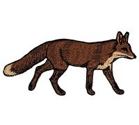Fuchs Braun Aufnäher zum aufbügeln oder aufnähen Bügelbild Aufbügler für Kleidung gestickter Bügelpatch Applikation Patch Größe 11,2 x 5,7 cm
