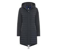 Steppmantel FUCHS SCHMITT "Steppkurzmantel", Damen, Gr. 42, blau (marine), Web, Obermaterial: 100% Polyester, clean, unifarben, regular fit lang, Rundhals, eingesetzt gerader Abschluss, Mäntel Steppma