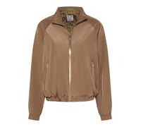 Blouson FUCHS SCHMITT, Damen, Gr. 44, camel, Web, Obermaterial: 100% Polyester, unifarben, regular fit normal, hoch geschlossener Ausschnitt, elastischer Bund, Jacken Blouson, Umschlagkragen, Regular