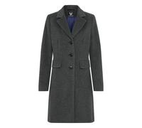 Wollmantel FUCHS SCHMITT "Wollkurzmantel", Damen, Gr. 46, grau (anthrazit), Web, Obermaterial: 75% Wolle, 20% Polyamid, 5% Kaschmir, clean, unifarben, regular fit lang, V-Ausschnitt, eingesetzt,Ärmel