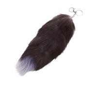 Fuchsschwanz Anhänger Therian Tail Fuchsschwanz Anhänger Fell Schwanz Keychain 3D-Schlüsselanhänger mit Extra Groß Schlüsselring Tasche Zusätze Auto Schlüsselketten Anhänger Weich Flaumig Dekoration