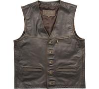 Fuente Herren Lederweste Weste Kutte Leder Motorrad Rocker Biker Clubweste in Braun und Grün (50, Braun)