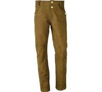 Fuente Leather Wears Trachtenlederhose Lang, Herren Lederhose aus Nubuk-Leder, Camel, 5-Taschen-Design mit Stickerei, Gefüttert bis zum Knie (48, Camel)