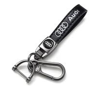 für Audi Auto Schlüsselanhänger, Leder Schlüsselring für Audi A1 A3 RS3 A4 A5 A6 A7 RS7 A8 Q3 Q5 Q7 R8 S Series, Unisex-Autozubehör, Schwarz