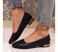 (Für breite/dicke Füße, bitte eine Größe größer bestellen) Damen Flache Slip-On Schuhe, weiches Leder, geeignet für Kleider, bequeme flache Spitzschuh