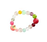 Für den täglichen Gebrauch für Damen, Obstperlen-Handgelenkschmuck, durchscheinende Farbe, verspielt, lässig, Partykleidung, Obst-Anhänger, verspielter Perlenarmreif, buntes Outfit, Akzent, Teenager