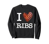 Für echte BBQ-Fans: I Love Ribs weiß Sweatshirt