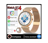 (Für Huawei Erwachsene, goldenes Mesh-Armband) GT4 Smartwatch - Modische Smartwatch für Erwachsene,