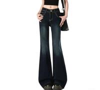 für Retro High Waisted Flared Jeans Women Solid Color für Retro | für retro high-waist design, slight flared leg, solid color pattern, flattering für fit for women