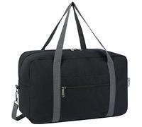 für Ryanair Handgepäck 40x20x25 & Handgepäck Tasche für Flugzeug - Faltbare Klein Reisetasche Damen & Weekender Damen - Handgepäck Koffer 20L (Schwarz (mit Schultergurt))