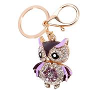 Fuerdich Schutzengel Schlüsselanhänger Für Schlüssel, Autoschlüsselanhänger Kristall Strass Funkelnder Anhänger Schlüsselanhänger Eule Für Brieftasche Geldbeutel Handtasche Geschenk (Lila)