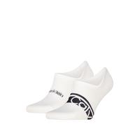 Füßlinge CALVIN KLEIN "CK MEN FOOTIE HC LOGO STRIPE", Herren, weiß, Baumwollmischung, normal, Socken, Antirutsch Noppen im Fersenbereich, Cotton-Mix, elastisch (85227628-0) weiß