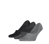 Füßlinge CALVIN KLEIN "CK MEN FOOTIE MC", Herren, Gr. 43-46, schwarz-weiß (grau melange), Baumwollmischung, Socken, Antirutsch Noppen im Fersenbereich (15151241-43) grau melange