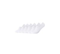 Camano Unisex Füßlinge für Damen und Herren No Show Socken angenehm optimaler Halt weichem Komfortbund 6er Pack 35/38 white