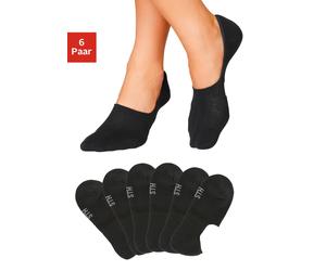 Füßlinge H.I.S, Herren, Gr. 43-46, schwarz (6x schwarz), Baumwolle, Elasthan, Polyamid, uni, elastisch, Socken, mit softem Frottee (50447932-43) 6x schwarz